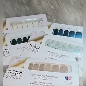 Color Street Nail Strips Bundle Of Five Glitter Green gold Sets #6